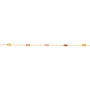 Yellow gold bracelet - Synthetic stones - 7+,5 VI60-6